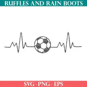 Free soccer heartbeat svg from Ruffles and Rain Boots free SVG.