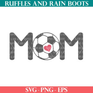 Free soccer mom SVG with soccer ball from Ruffles and Rain Boots free SVG.