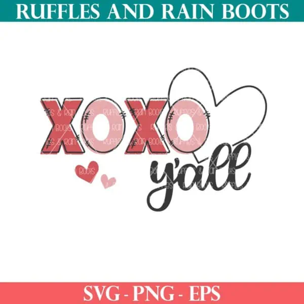 XOXO Y'all SVG for Cricut and Silhouette from Ruffles and Rain Boots SVG.