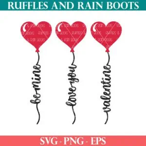 Free Valentine SVG heart balloons from ruffles and rain boots SVG.
