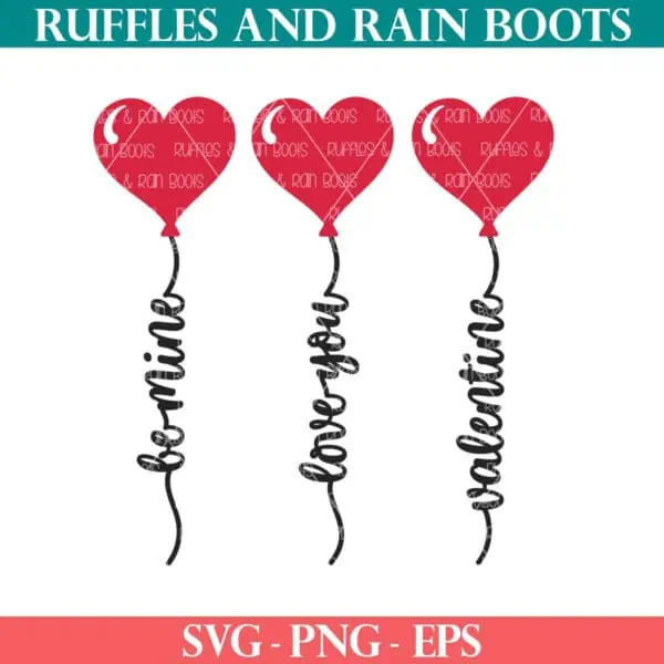 Free Valentine SVG heart balloons from ruffles and rain boots SVG.
