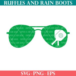 Pickleball sunglasses SVG from ruffles and rain boots svg.