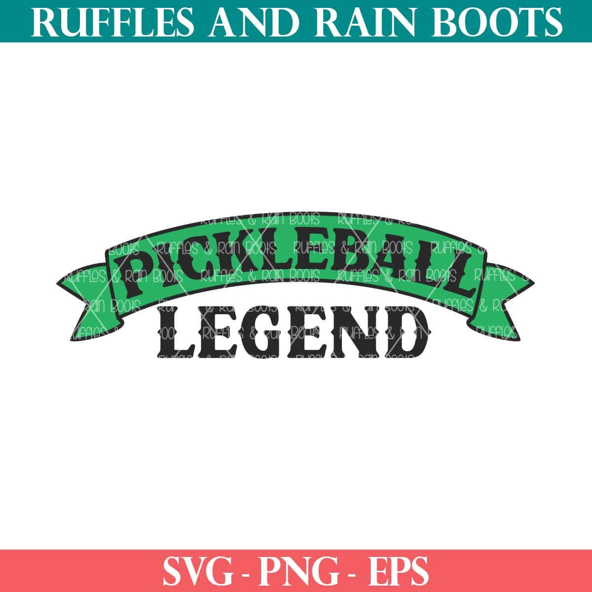 Pickleball SVG with Pickleball legend banner from Ruffles and Rain Boots SVG Free.