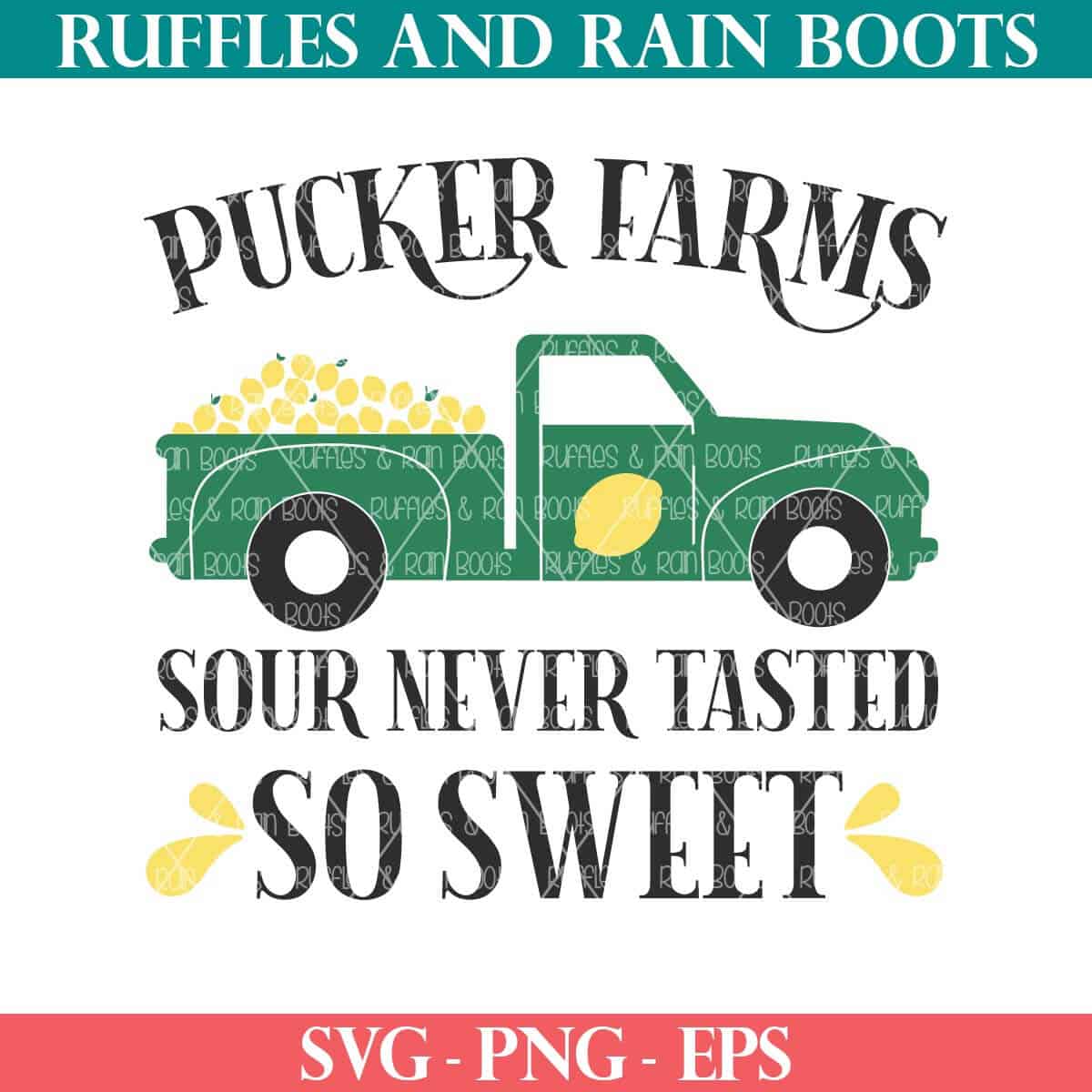 Pucker Farms SVG with Lemons and Farm Truck from Ruffles and Rain Boots SVG.