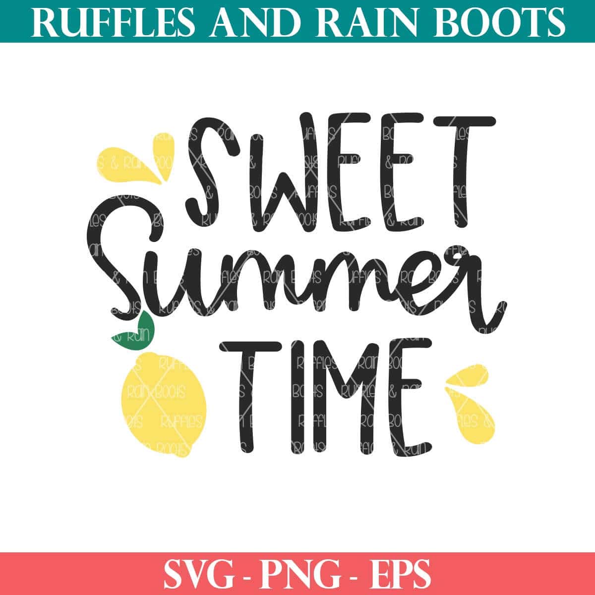 Lemon SVG with sweet summertime for tiered tray frame and home decor SVG from Ruffles and Rain Boots SVG.