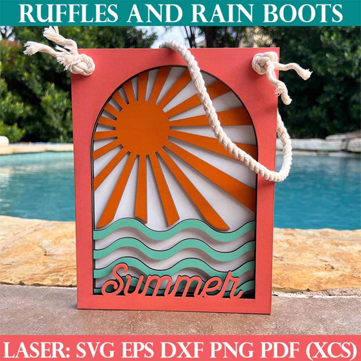 Layered summer door sign design from Ruffles and Rain Boots.