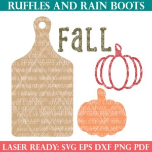Fall mini cutting board SVG bundle for laser cutting and laser engraving.