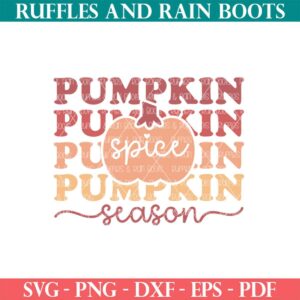 Stacked pumpkin vertical with pumpkin SVG and spice cutout for a pumpkin spice season SVG.