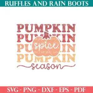 Stacked pumpkin vertical with pumpkin SVG and spice cutout for a pumpkin spice season SVG.